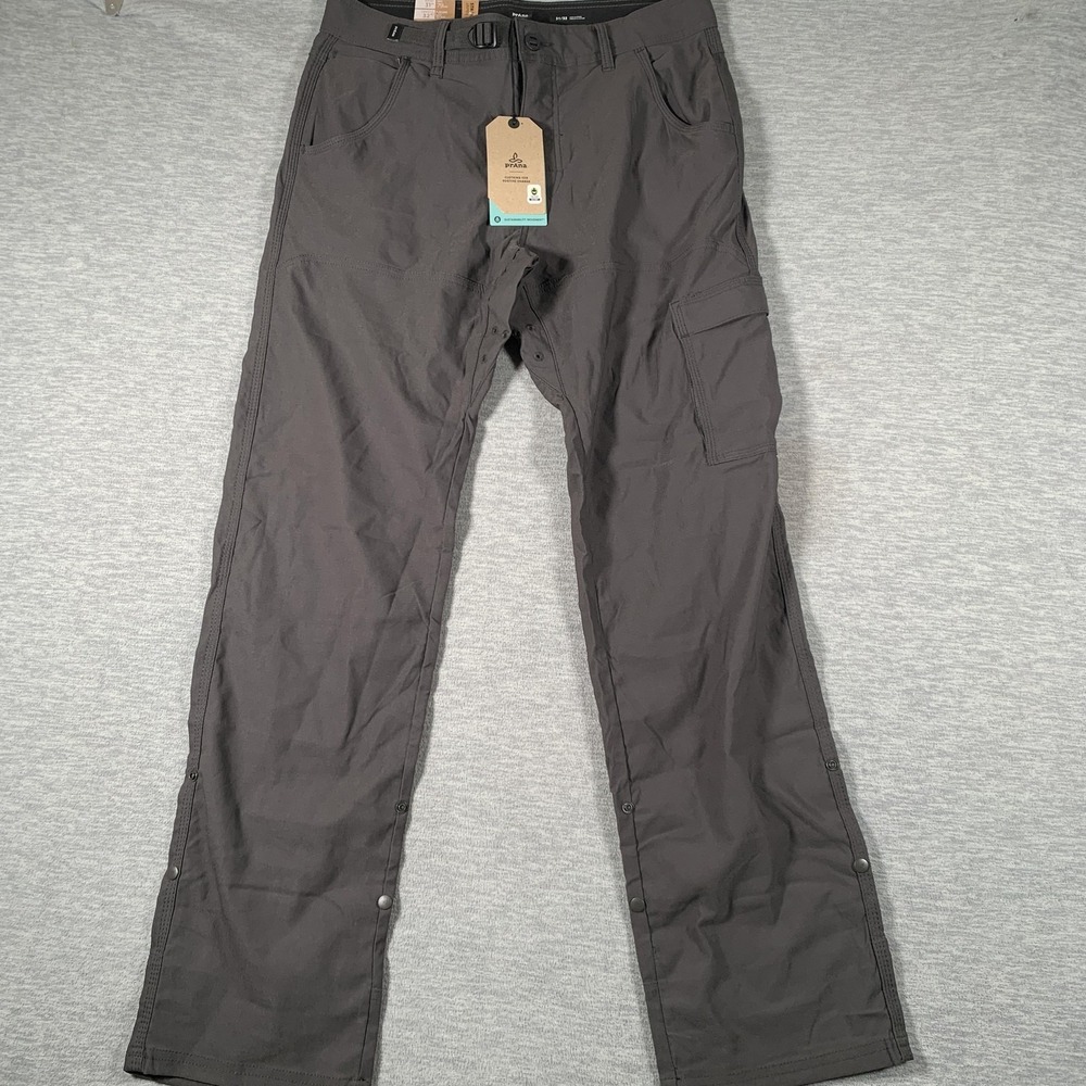PrAna Stretch Zion Pant II Pants Mens 31x32 Gray Relaxed Fit Hiking Stretch